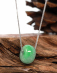 Baikalla Jewelry Jade Pendant Necklace Baikalla™ "Good Luck Button" Necklace Real Rich Green Jade Lucky KouKou Pendant Necklace