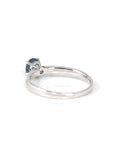 Baikalla Jewelry Gold Sapphire Ring 18k White Gold Natural Blue Sapphire Ring with Diamonds