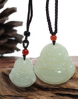 Baikalla Jewelry Jade Pendant Necklace Baikalla™ "Goddess of Compassion Buddha" Genuine White Jade Pendant Necklace