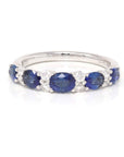 Baikalla Jewelry Baikalla™ "Savannah" Natural Sapphire Channel Set Wedding Band