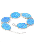 Baikalla Jewelry "Ann" Sterling Silver Lab-Created Oval Opal Bracelet