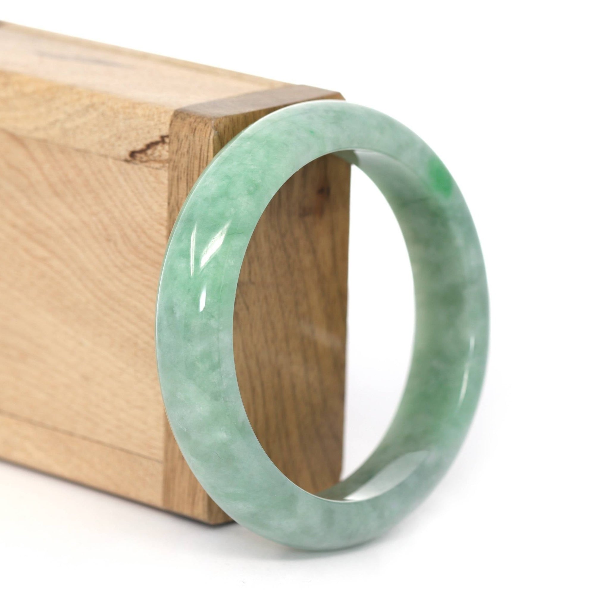 Baikalla Jewelry Jadeite Jade Bangle Bracelet Baikalla "Classic Bangle" Deep Green Natural Burmese Jadeite Jade Bangle ( 56.06mm )#450