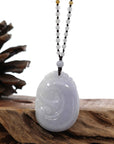 Baikalla Jewelry Jade Guanyin Pendant Necklace Genuine Lavender Jadeite Jade RuYi Pendant Necklace With Real Jadeite jade Beads Necklace