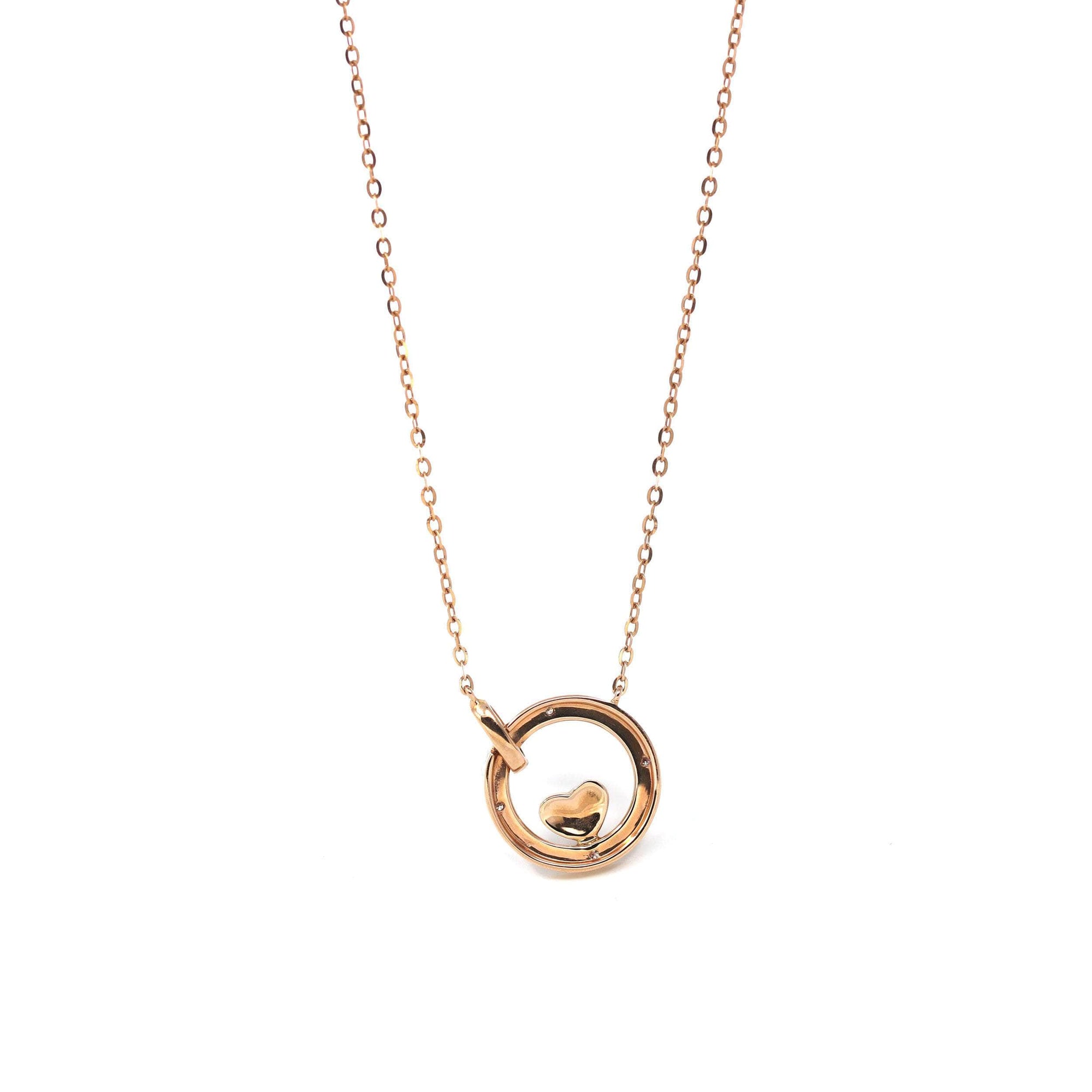 Baikalla Jewelry 24K Pure Yellow Gold Pendant 18K Rose Gold Love Pendant Necklace With Diamond