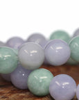 Baikalla Jewelry jade beads bracelet Jadeite Jade 13mm Round Green & Lavender Beads Bracelet ( 13 mm )