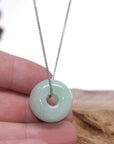 Baikalla Jewelry Jade Pendant Necklace Baikalla "Good Luck Button" Necklace Light Green Jadeite Jade Lucky Tong Tong Necklace