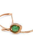 Baikalla Jewelry Gold Jade Bracelet 18k Rose Gold "Morning Glory" Half Bracelet Bangle with Green Imperial Jade & Diamonds