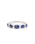 Baikalla Jewelry Baikalla™ "Savannah" Natural Sapphire Channel Set Wedding Band