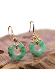 Baikalla Jewelry 18k Gold Jadeite Necklace 18k Rose Gold "Good Luck Birdie" genuine Green Jadeite Jade Earrings & Diamond