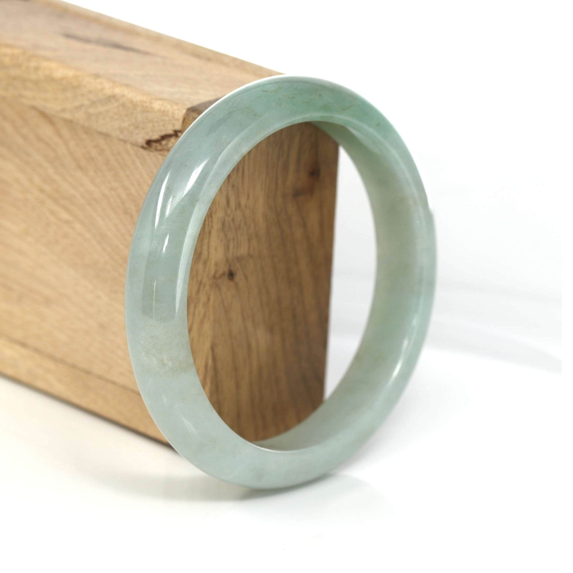 Baikalla Jewelry Jade Bangle Genuine Burmese Green Jadeite Jade Bangle Bracelet (60.51 mm) #551