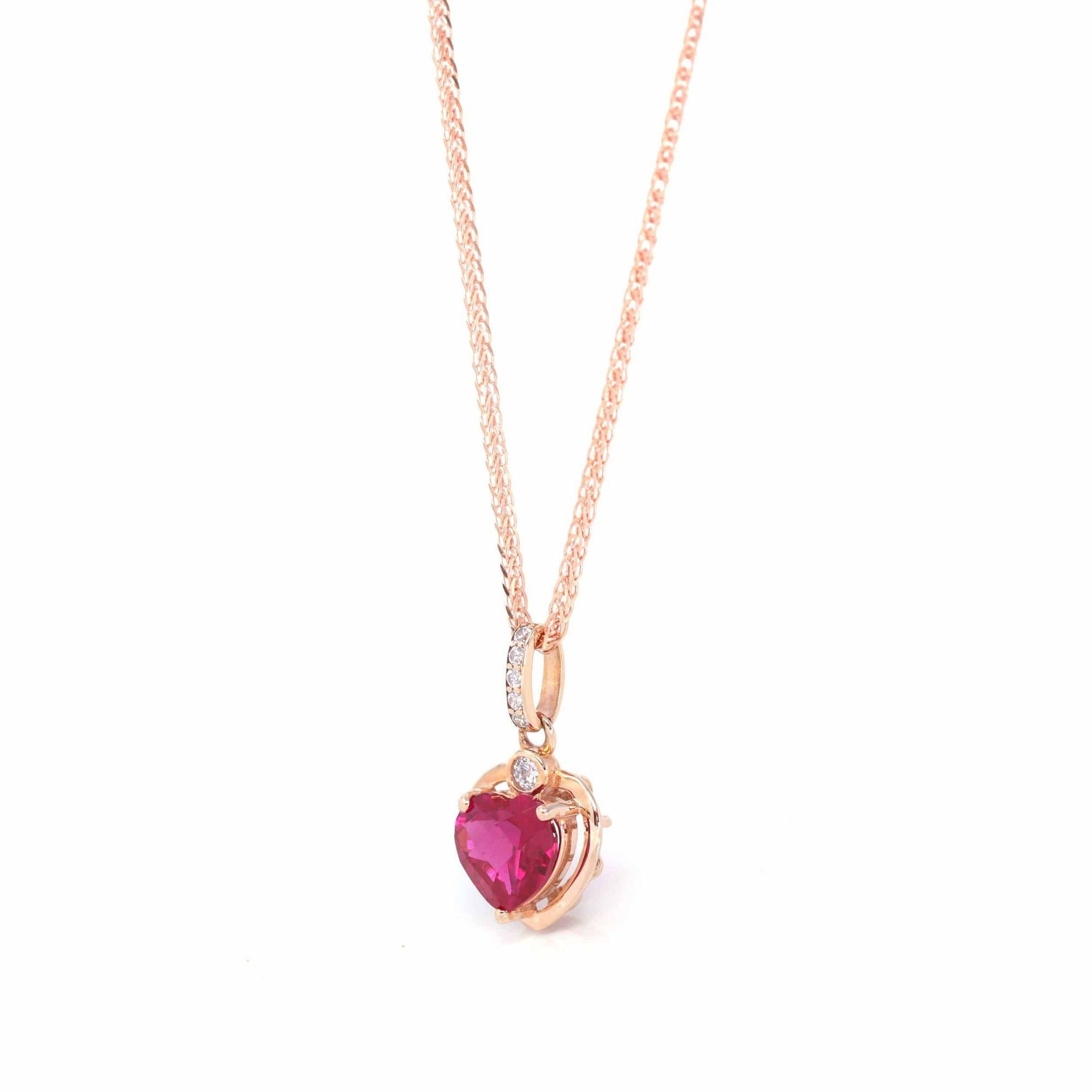 Baikalla Jewelry Gold Sapphire Necklace 18k Rose Gold  Lab. Created Sapphire, Ruby &amp; CZ Pendant Necklace