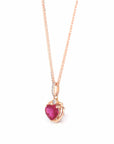 Baikalla Jewelry Gold Sapphire Necklace 18k Rose Gold  Lab. Created Sapphire, Ruby & CZ Pendant Necklace