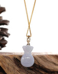 Baikalla Jewelry Jade Pendant Natural Ice Lavender Jadeite Jade "Lucky Money Sack" Necklace With 14k Yellow Gold Diamond Bail