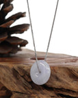 Baikalla Jewelry Jade Pendant Necklace Baikalla "Good Luck Button" Necklace Lavender Jadeite Jade Lucky Ping An Kou Necklace