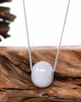 Baikalla Jewelry Jade Pendant Necklace Baikalla™ "Good Luck Button" Necklace Light Lavender Jade Lucky KouKou Pendant Necklace