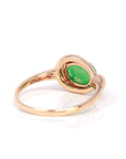 Baikalla Jewelry Jadeite Engagement Ring Baikalla™ "Daria" 18k Rose Gold Natural Imperial Jadeite Engagment Ring