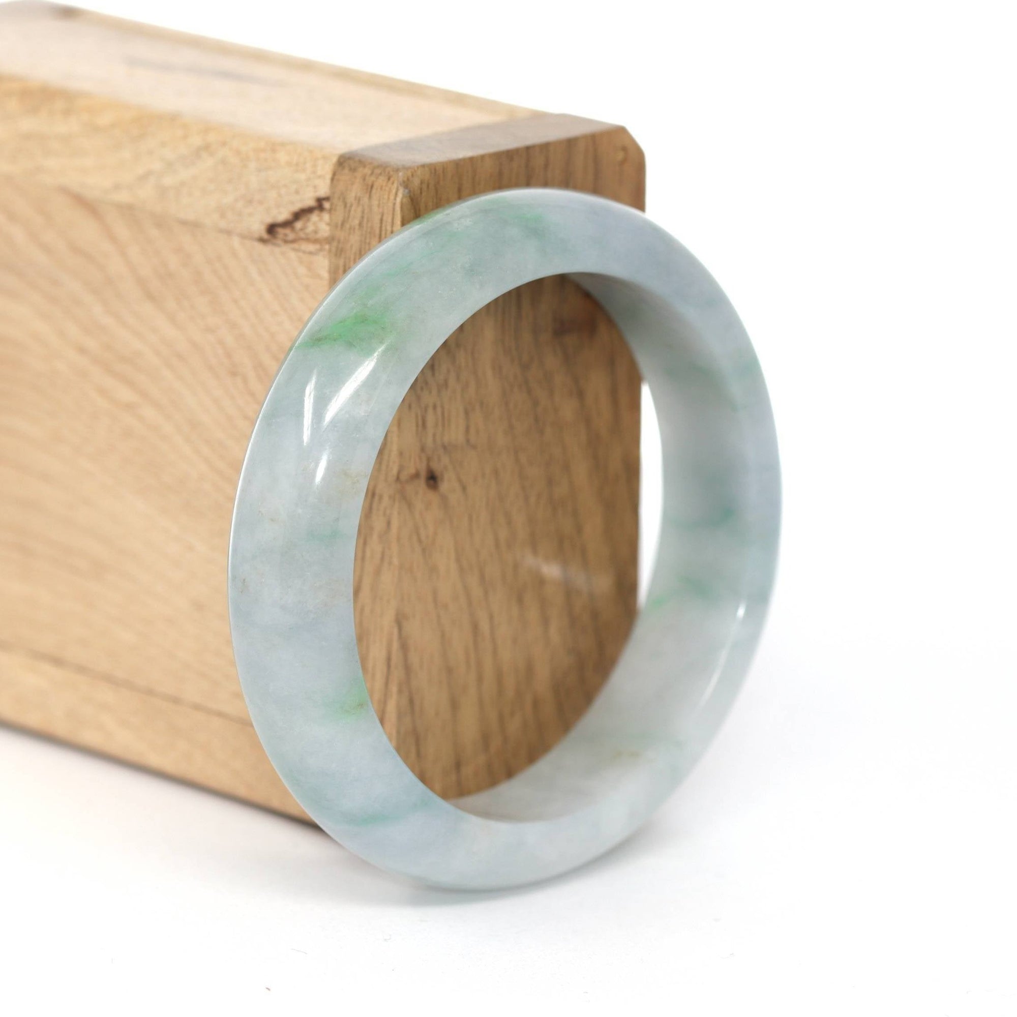 Baikalla Jewelry Jadeite Jade Bangle Bracelet Baikalla "Classic Bangle" Blue Green Natural Burmese Jadeite Jade Bangle ( 52.51 mm )#273