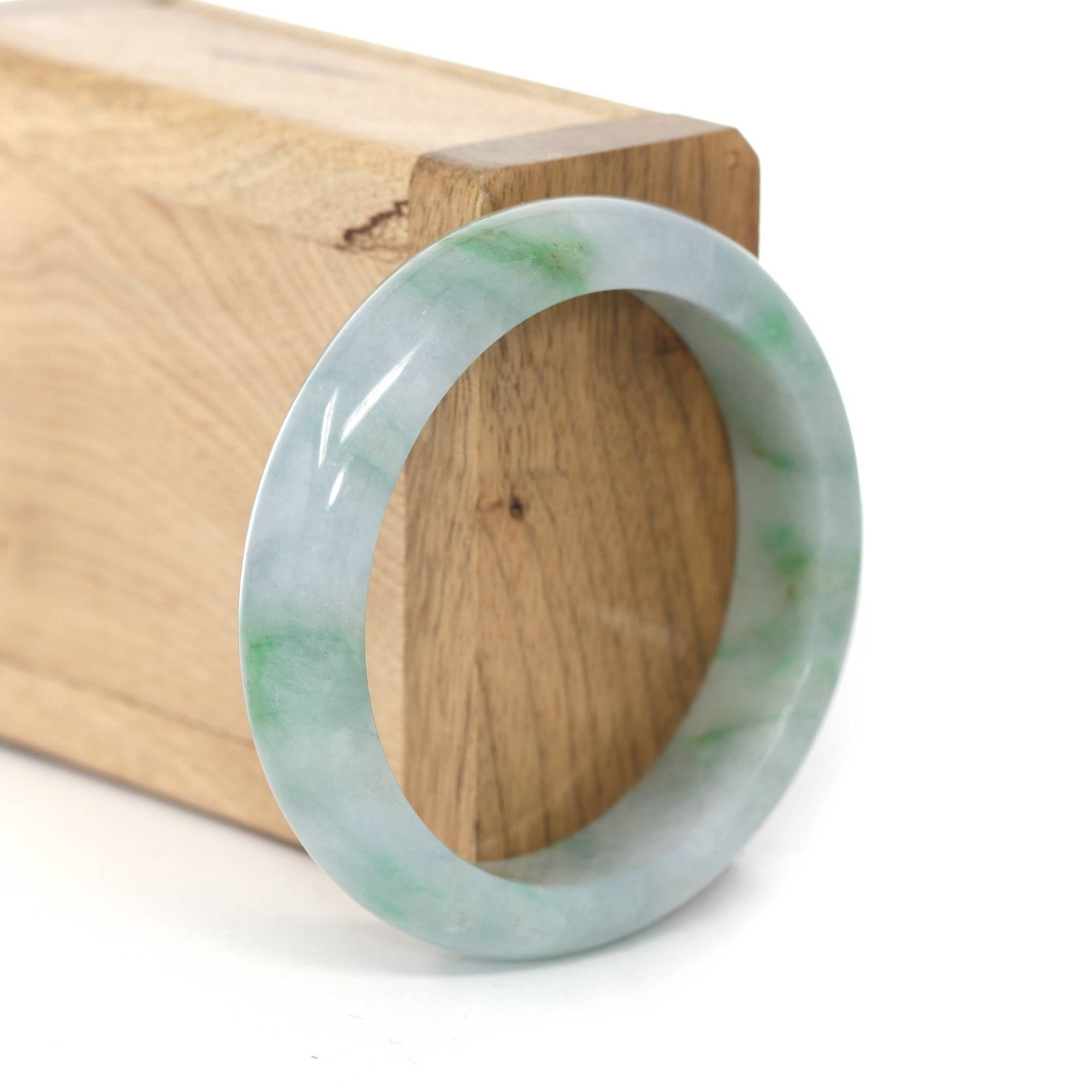 Baikalla Jewelry Jadeite Jade Bangle Bracelet Baikalla &quot;Classic Bangle&quot; Blue Green Natural Burmese Jadeite Jade Bangle ( 52.58 mm ) 