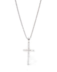 Baikalla Jewelry 18K Pure White Gold Pendant Pendant Only 18K White Gold Cross Pendant Necklace With VS1 Diamonds