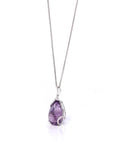 Baikalla Jewelry Gemstone Pendant Necklace 14k White Gold Genuine AAA Royal Amethyst Pendant Necklace