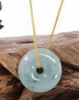 Baikalla Jewelry Jade Pendant Necklace Baikalla "Good Luck Button" Necklace Green Jadeite Jade Pendant For Men