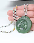 Baikalla Jewelry Baikalla™ "Lucky Jade Elephant" Nephrite Jade Necklace With Natural Jadeite Beads Necklace