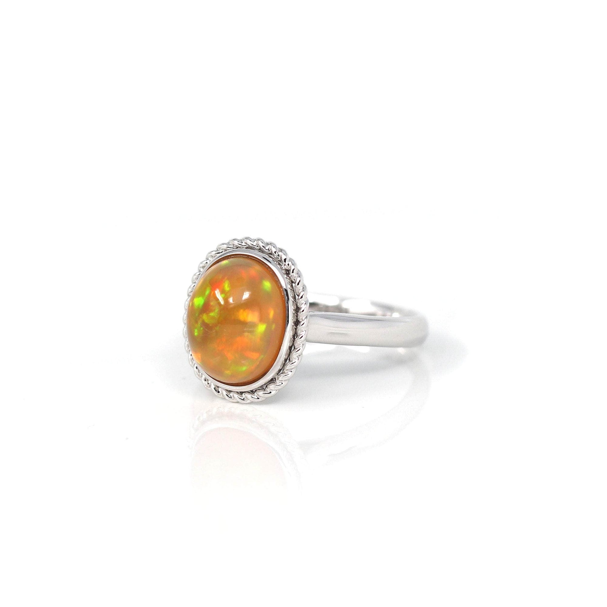 Baikalla Jewelry Gold Opal Ring Baikalla™ "Charlotte" 18K Gold Ethiopian Opal Rope Ring