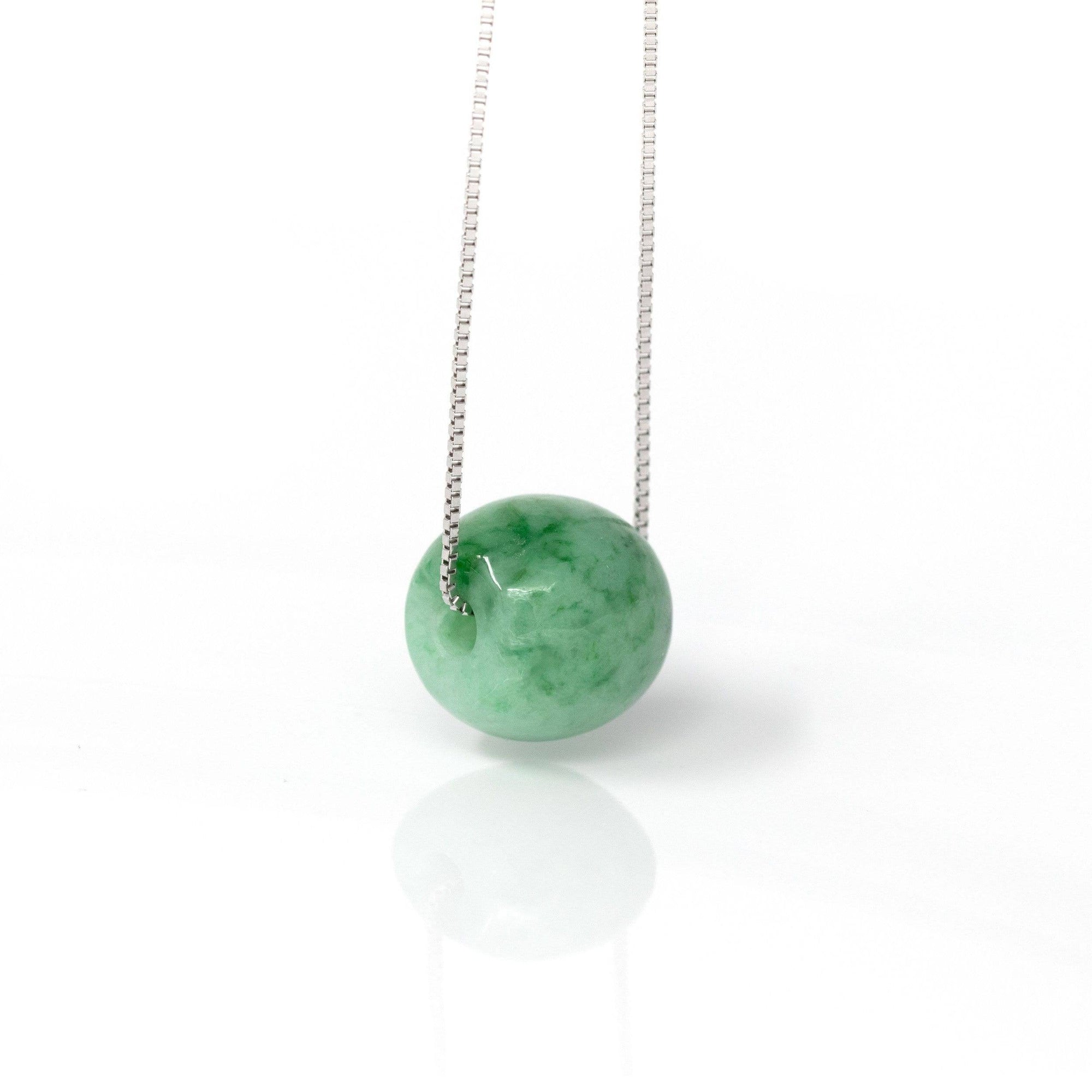 Baikalla Jewelry Jade Pendant Necklace Baikalla™ "Good Luck Button" Necklace Real Blue-Green Jade Lucky TongTong Pendant Necklace