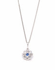 Baikalla Jewelry gemstone jewelry 14k White Gold Natural Sapphire Necklace With Diamonds