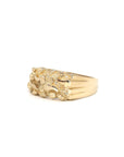 Baikalla Jewelry Gold Diamond Men's Ring 14k Solid Yellow Gold Nugget Men's Band Ring