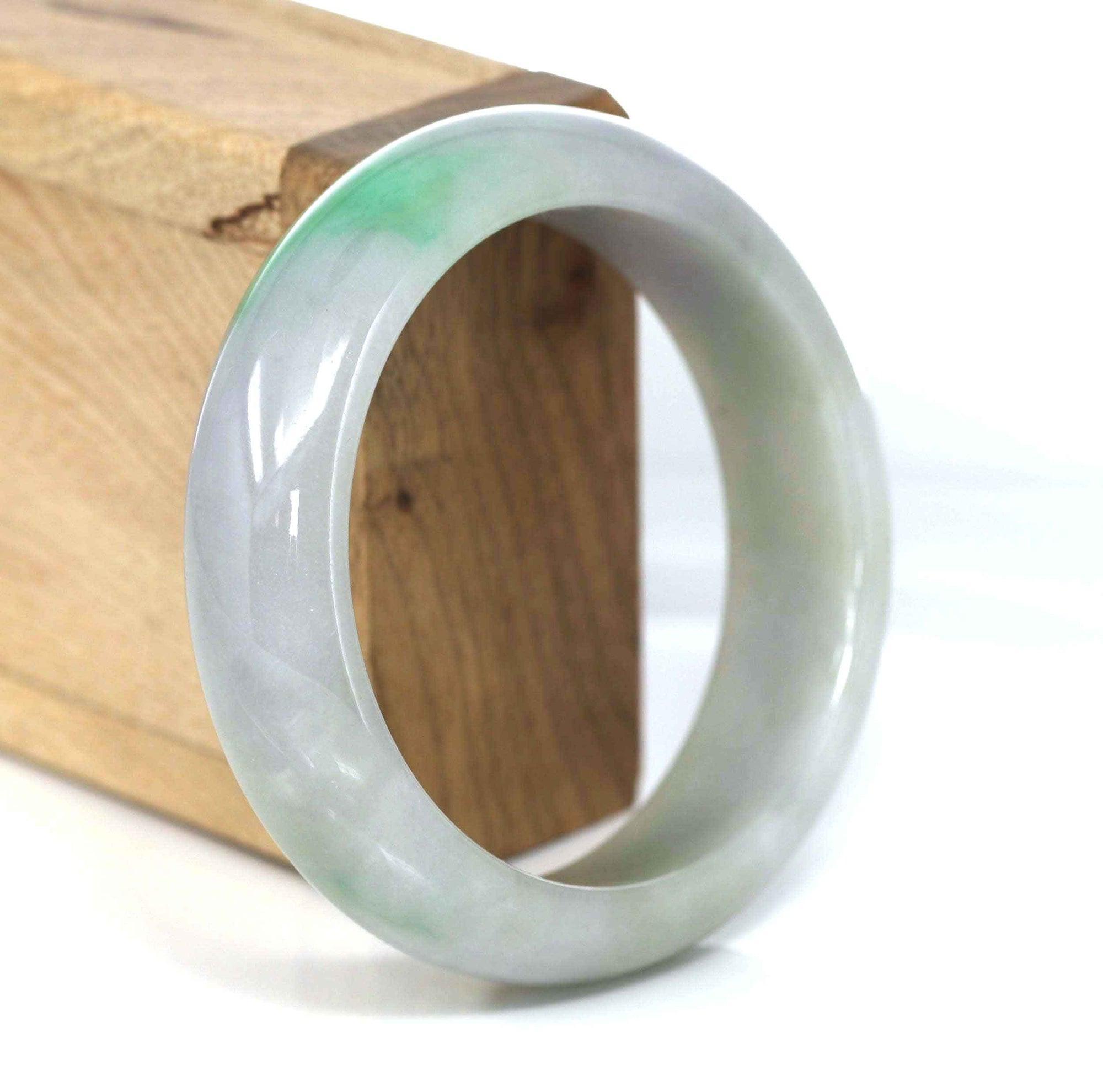 Baikalla Jewelry Jadeite Jade Bangle Bracelet High-quality Lavender-Green Natural Burmese Jadeite Jade Bangle (57.08 mm ) 