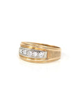 Baikalla Jewelry Gold Diamond Men's Ring 14k Yellow Gold Diamond Men's Wedding Band Ring