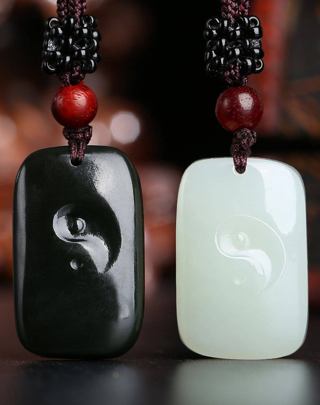 Baikalla Jewelry jade pendant White Jade Genuine Nephrite White & Black Jade Yin Yang Pendant Necklace