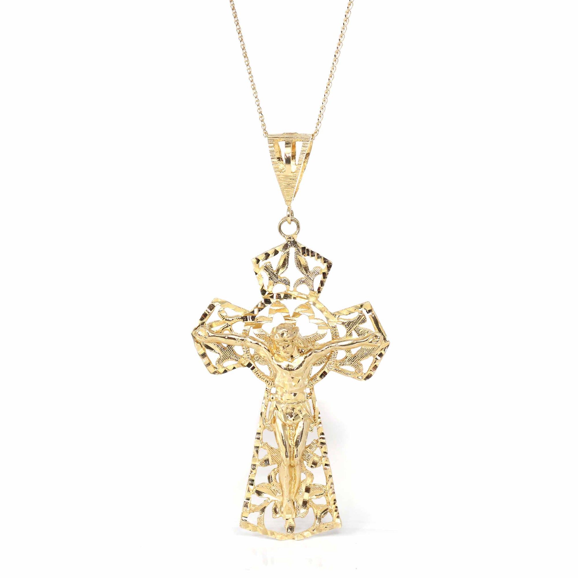 Baikalla Jewelry 14K Pure Yellow Gold Pendant Pendant Only 14k Yellow Gold Cross Pendant Necklace