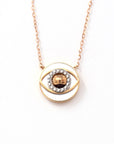 Baikalla Jewelry Gemstone Pendant Necklace Baikalla™ 18K Rose Gold & Ruby Diamond Evil Eyes Pendant Necklace (4 in 1)