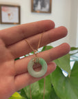 18k Rose Gold Genuine Burmese Jadeite Jade " Freedom Bird"  Lucky Kou Kou Pendant Necklace