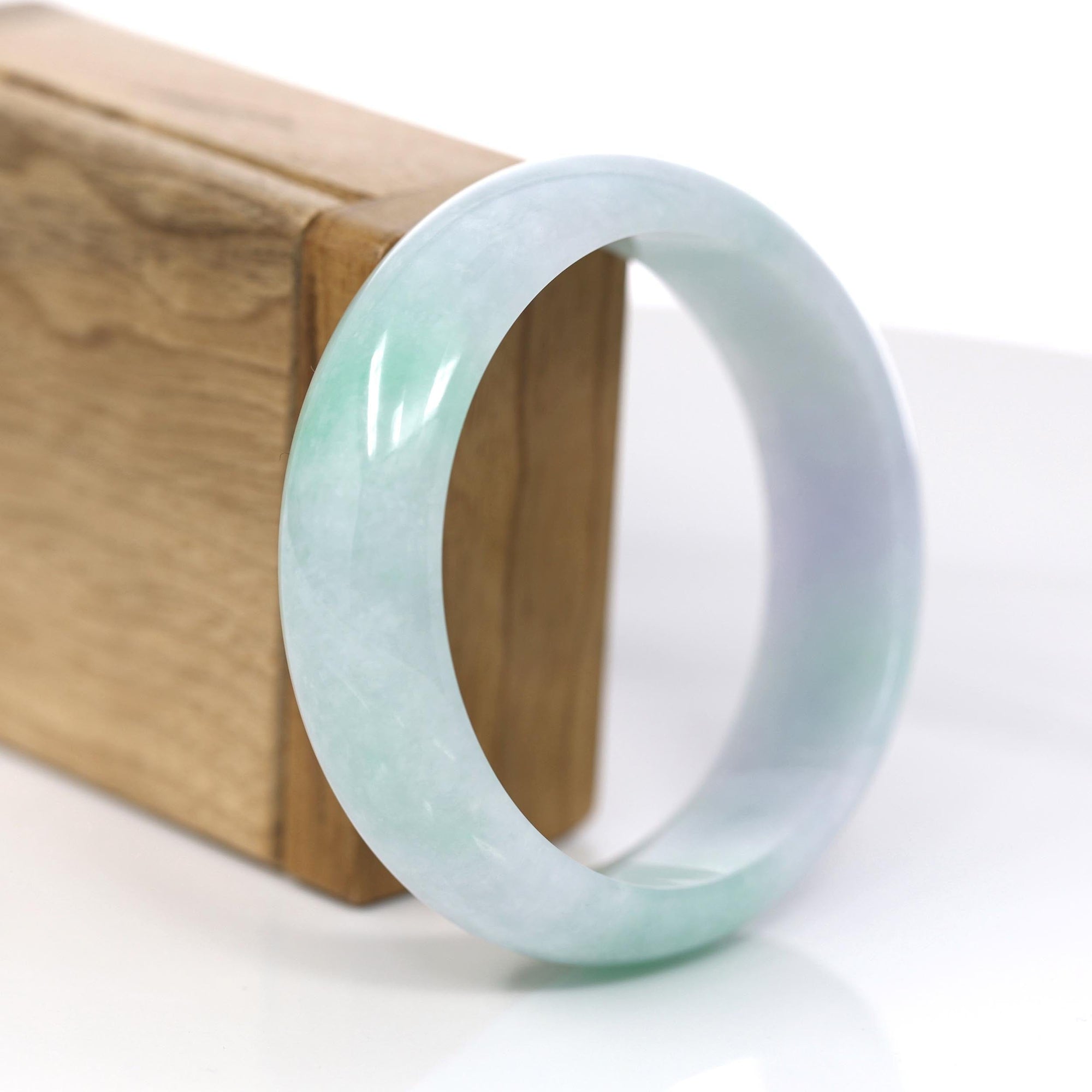 Baikalla Jewelry Jadeite Jade Bangle Bracelet Baikalla™ "Classic Bangle" Genuine Jadeite Jade Lavender Green Bangle Bracelet (60.25mm)#925