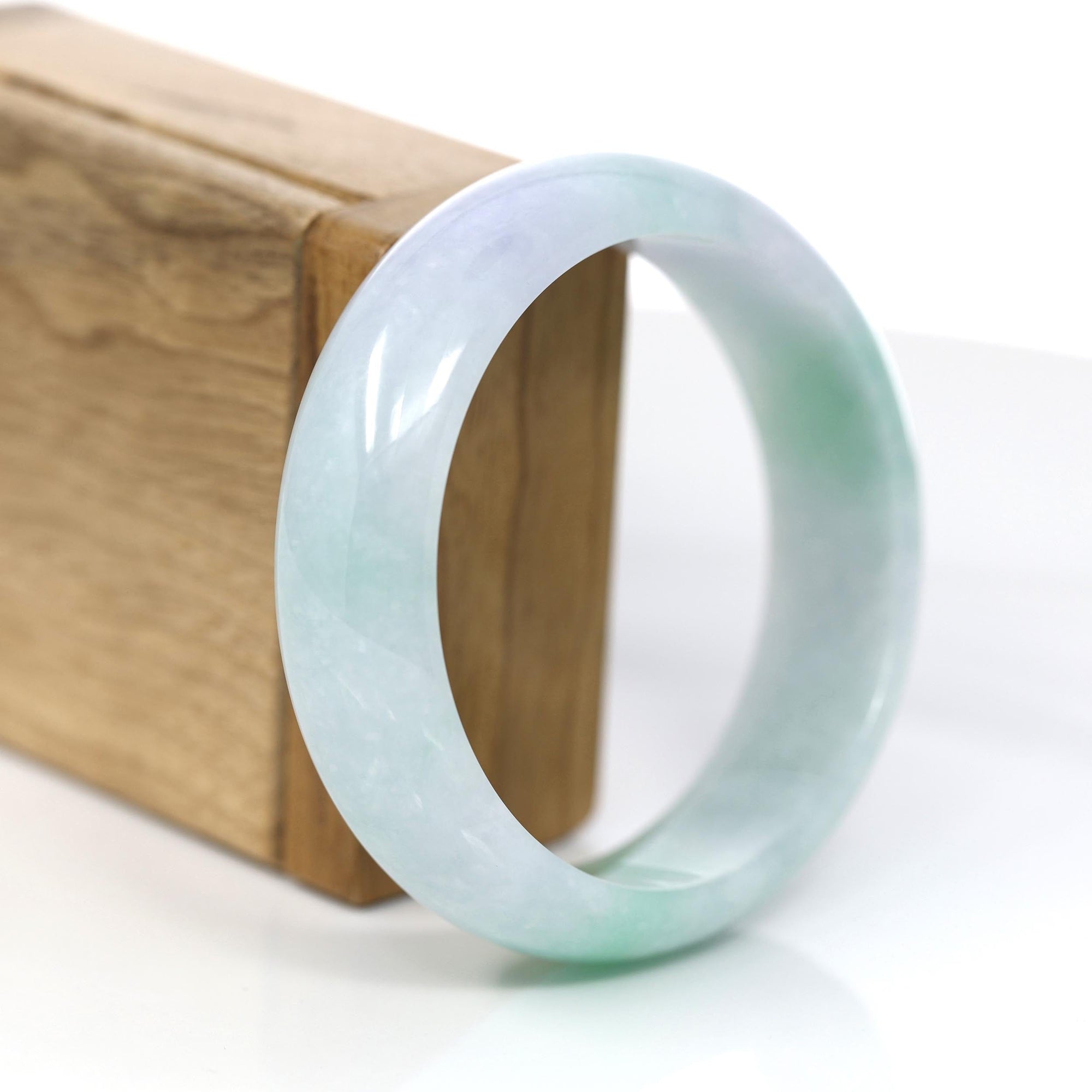 Baikalla Jewelry Jadeite Jade Bangle Bracelet Baikalla™ "Classic Bangle" Genuine Jadeite Jade Lavender Green Bangle Bracelet (60.25mm)#925