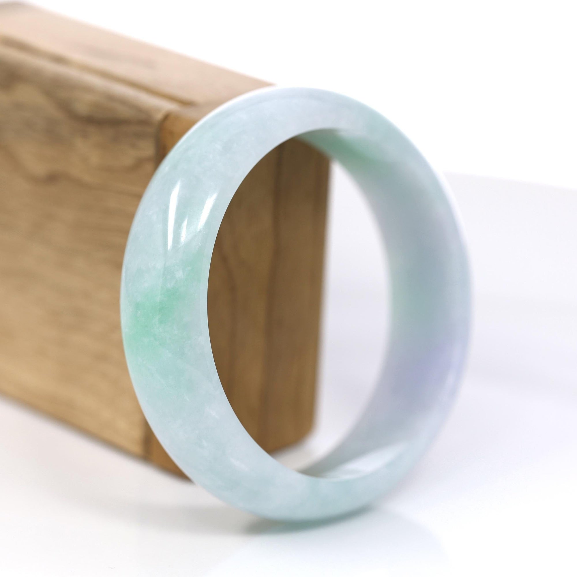 Baikalla Jewelry Jadeite Jade Bangle Bracelet Baikalla™ "Classic Bangle" Genuine Jadeite Jade Lavender Green Bangle Bracelet (60.25mm)#925