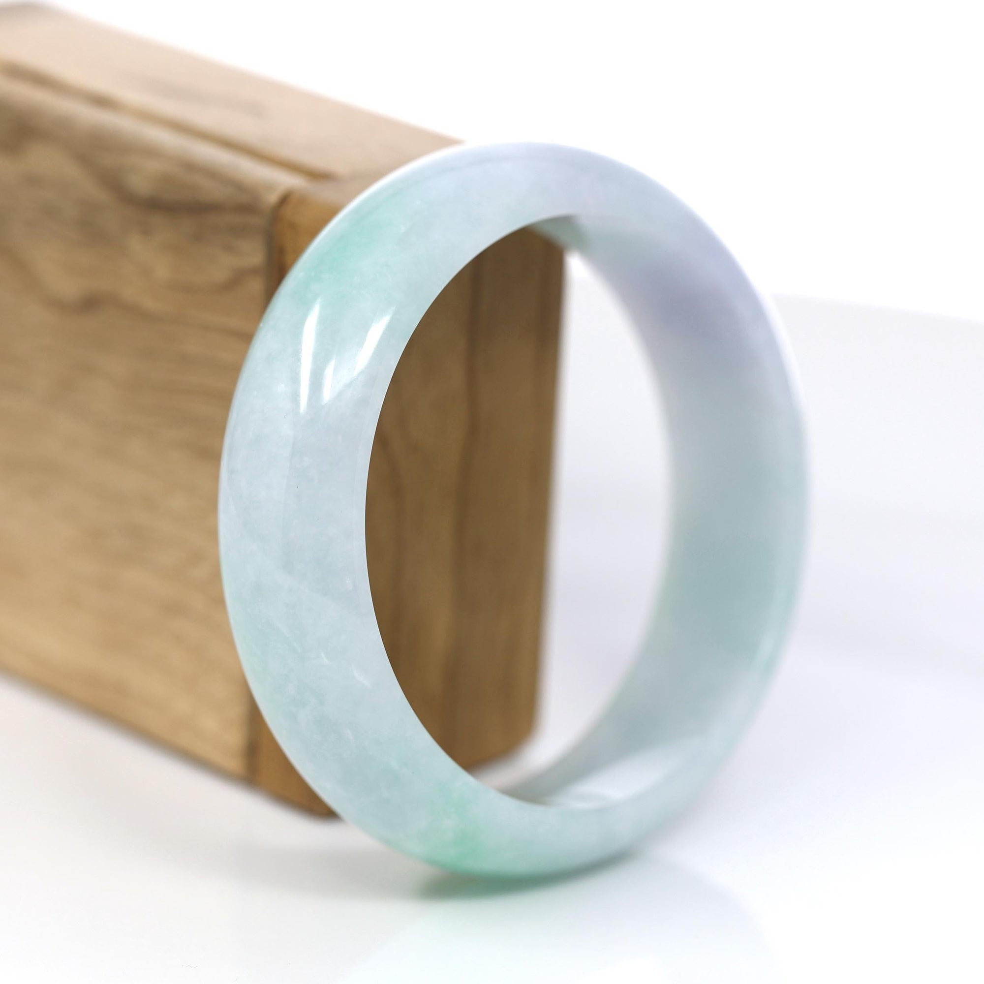 Baikalla Jewelry Jadeite Jade Bangle Bracelet Baikalla™ &quot;Classic Bangle&quot; Genuine Jadeite Jade Lavender Green Bangle Bracelet (60.25mm)