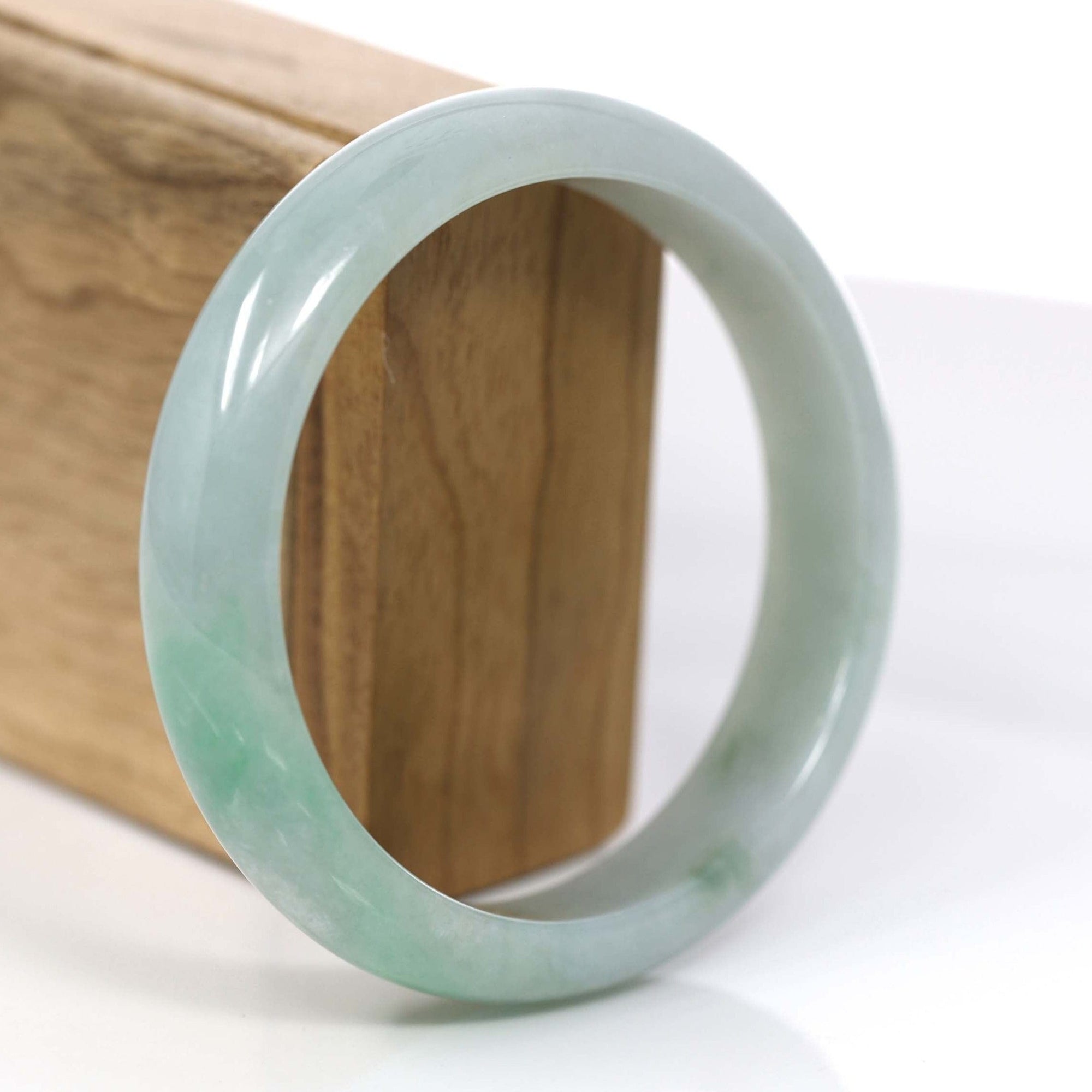 Baikalla Jewelry Jadeite Jade Bangle Bracelet Baikalla™ &quot;Classic Bangle&quot; Genuine Jadeite Jade Lavender Green Bangle Bracelet (61.87mm)