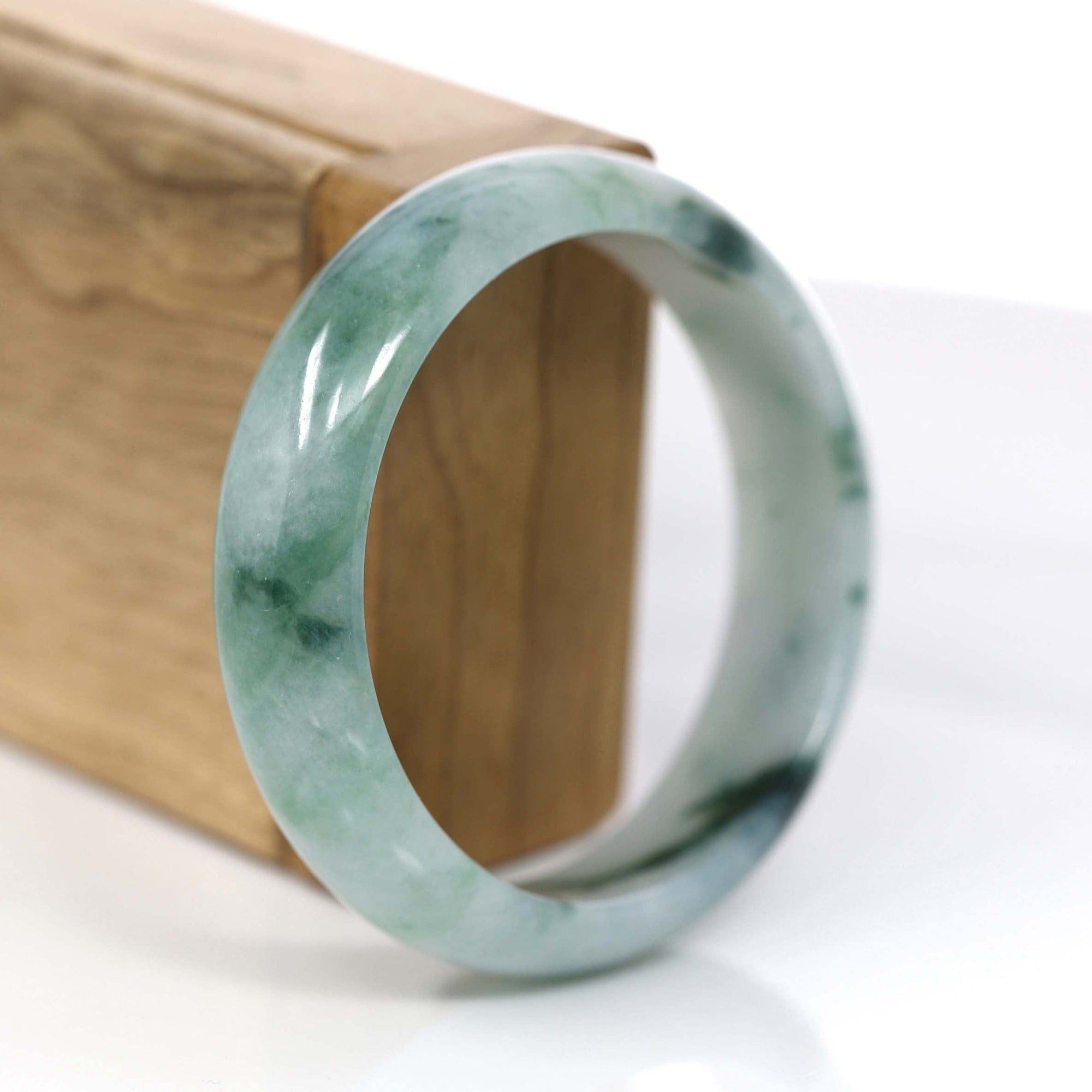 Baikalla Jewelry Jadeite Jade Bangle Bracelet Baikalla Classic Real Blue-green Jade Jadeite Bangle Bracelet ( 57.91 mm )#373