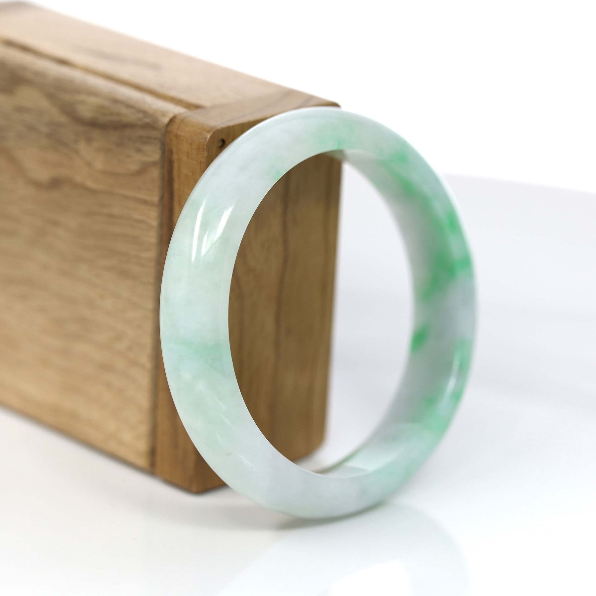 Baikalla Jewelry Jadeite Jade Bangle Bracelet Baikalla™ "Classic Bangle" Genuine Jadeite Jade Lavender Green Bangle Bracelet (55.84mm)#900