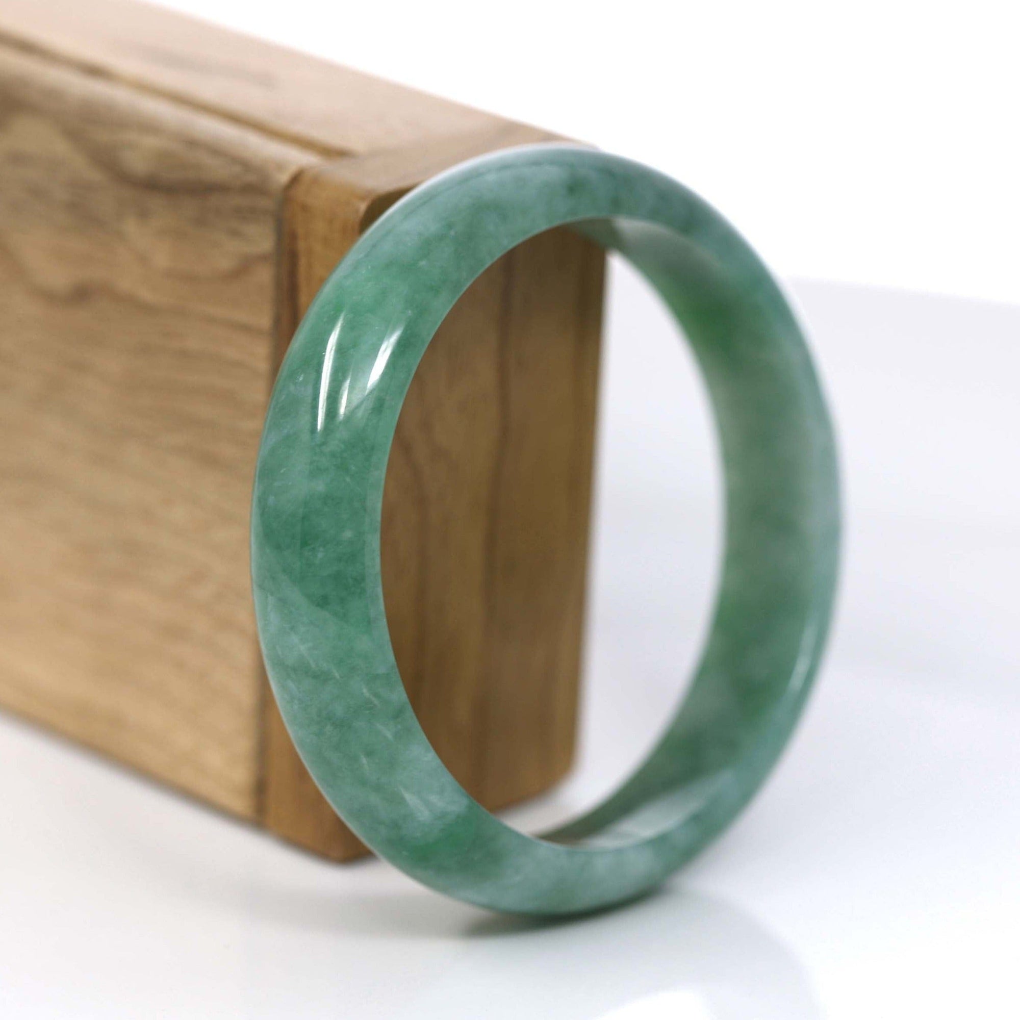 Baikalla Jewelry Jadeite Jade Bangle Bracelet Baikalla Forest Green Classic Real Jadeite Jade Bangle Bracelet (57.69mm) #922