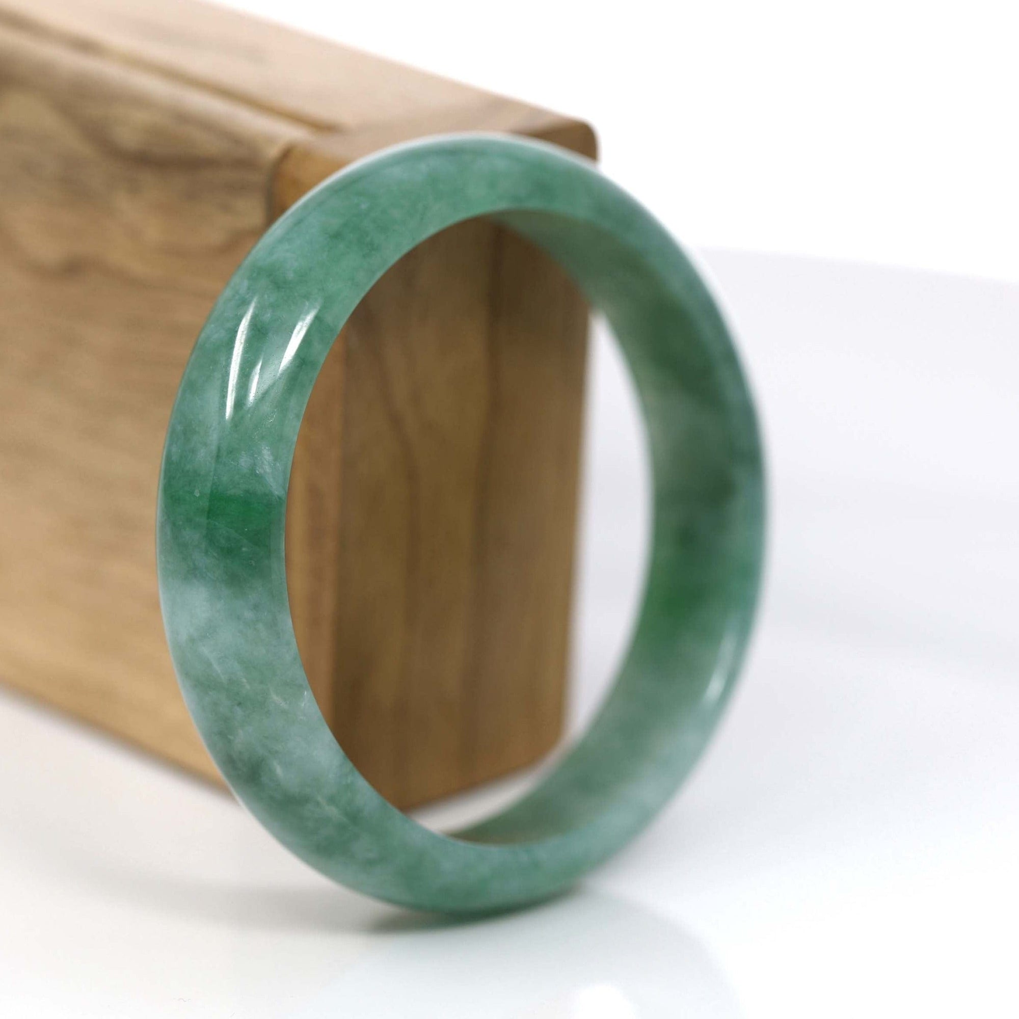 Baikalla Jewelry Jadeite Jade Bangle Bracelet Baikalla Forest Green Classic Real Jadeite Jade Bangle Bracelet (57.69mm) #922