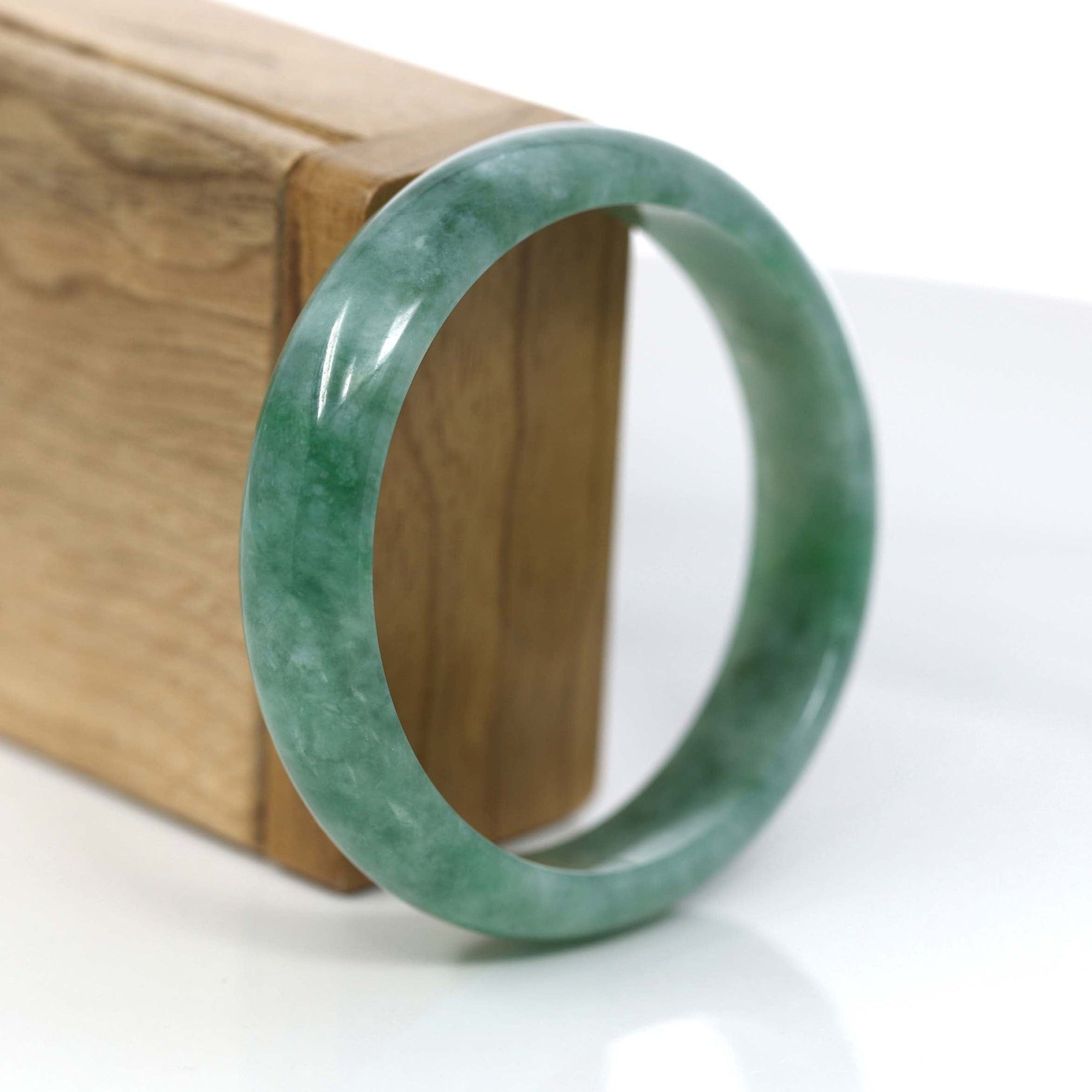 Baikalla Jewelry Jadeite Jade Bangle Bracelet Baikalla Forest Green Classic Real Jadeite Jade Bangle Bracelet (57.69mm) #922