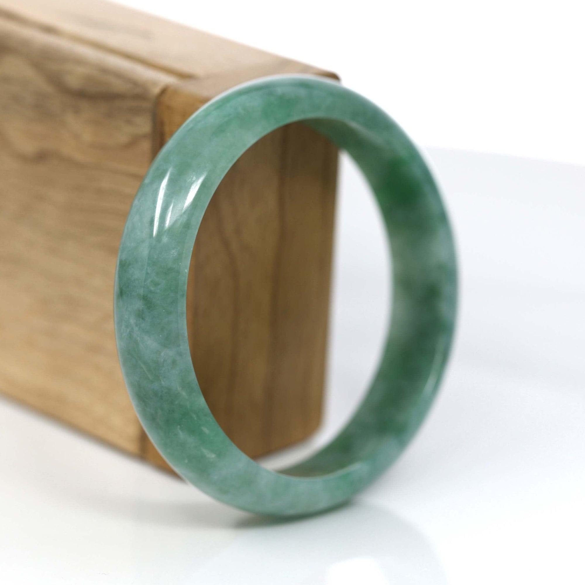 Baikalla Jewelry Jadeite Jade Bangle Bracelet Baikalla Forest Green Classic Real Jadeite Jade Bangle Bracelet (57.69mm) #922