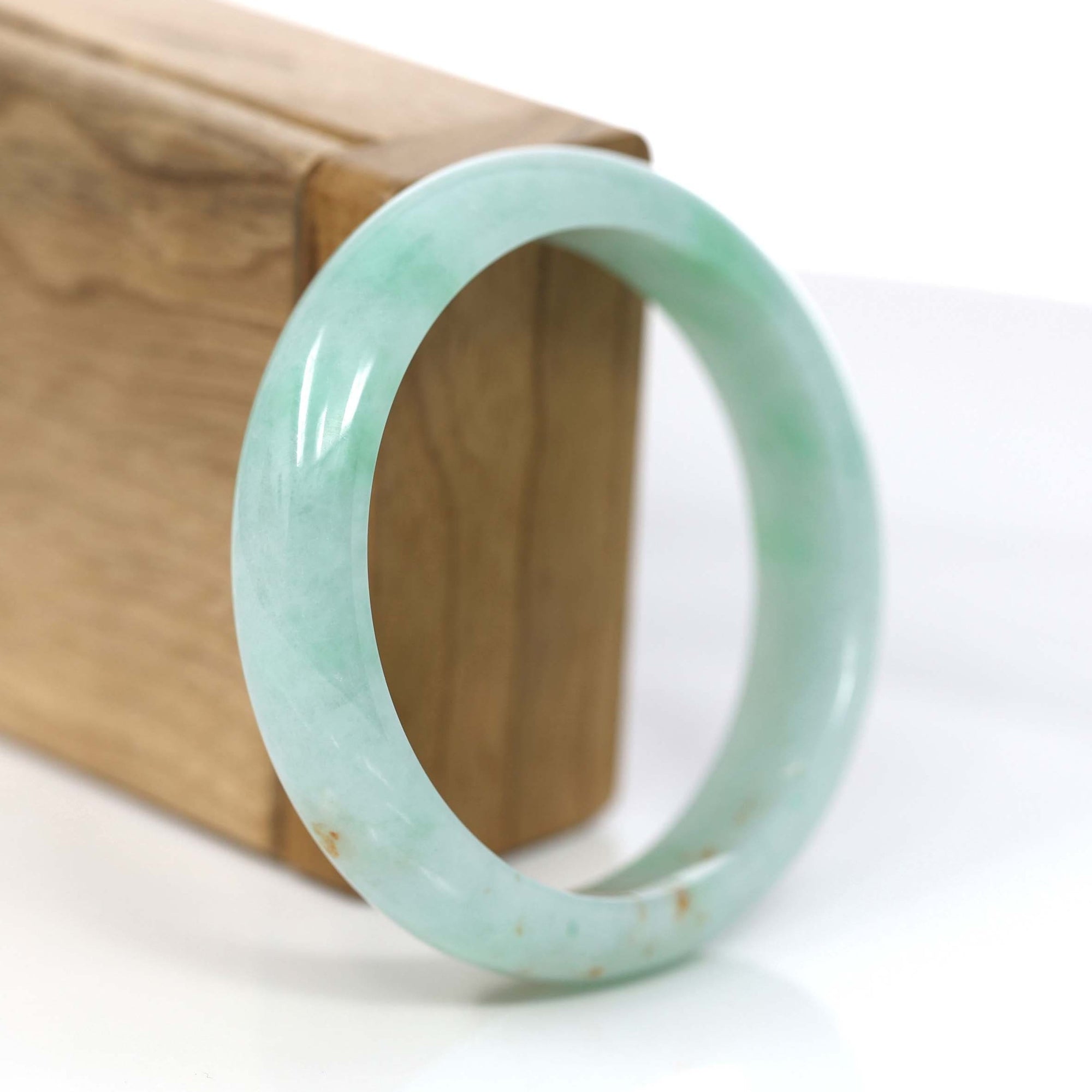 Baikalla Jewelry Jadeite Jade Bangle Bracelet Baikalla "Classic Bangle" Natural Burmese Green Jadeite Jade Bangle ( 57.61 mm ) #921