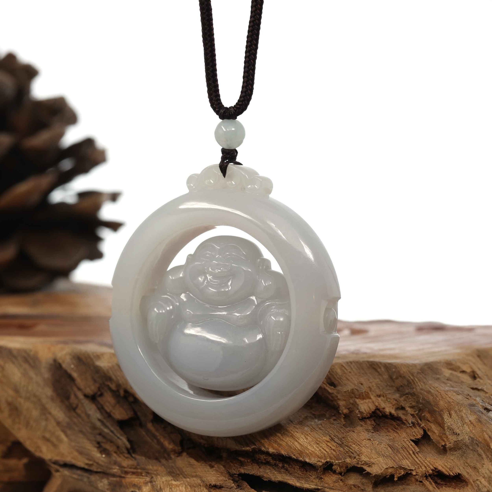 Baikalla Jewelry Jade Guanyin Pendant Necklace Copy of Baikalla &quot;Goddess of Compassion&quot; Genuine Burmese Jadeite Jade Guanyin Pendant