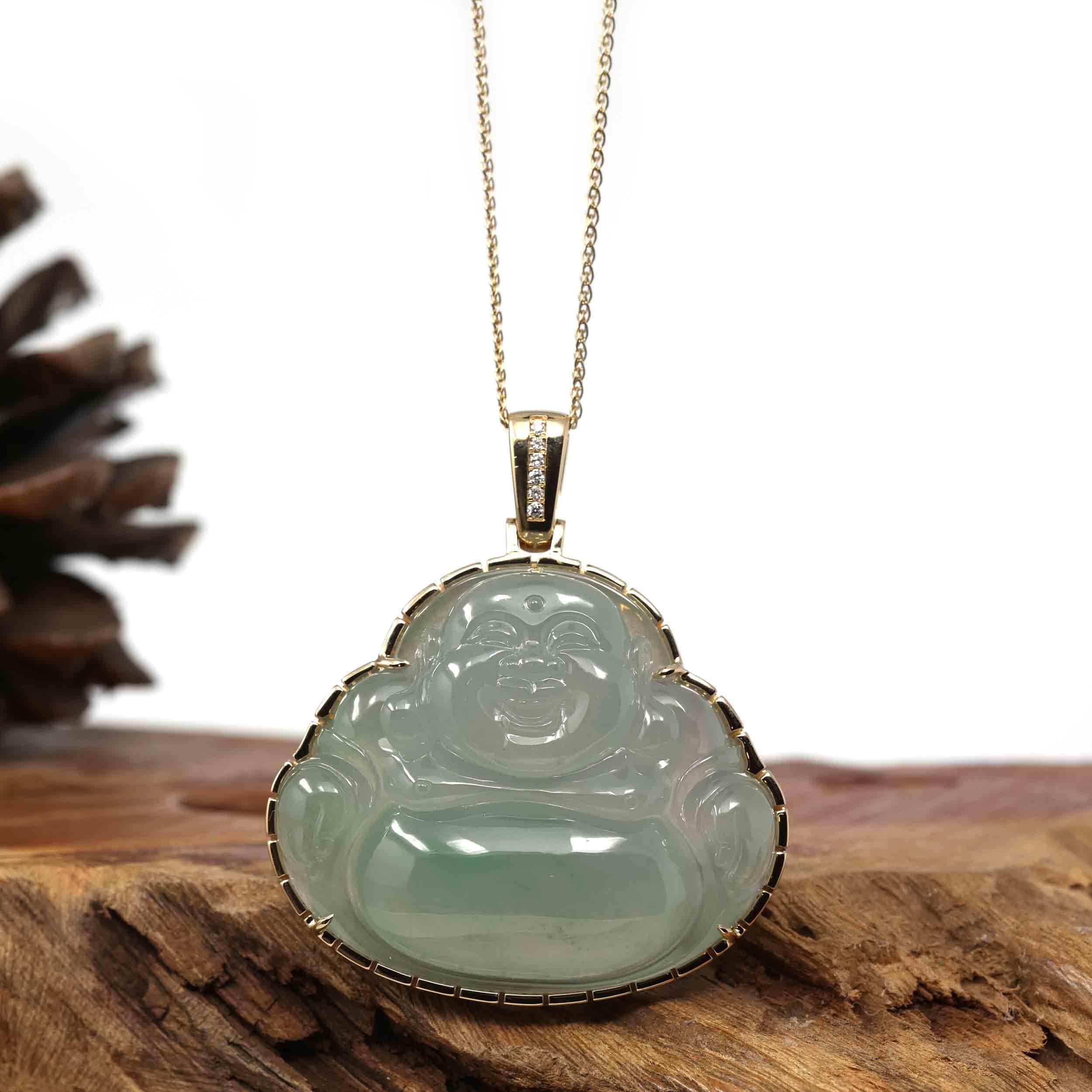 Authentic Burma icy type popular A jadeite jade pendant